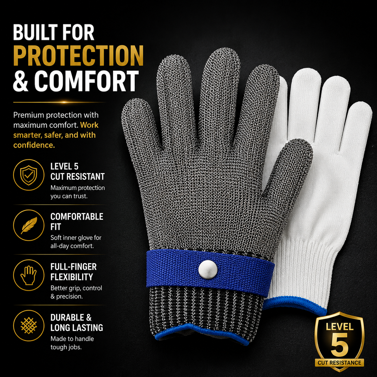 Safety Gloves – Anti-Cut Protection for Chefs & Butchers