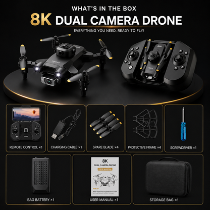 Smart Obstacle Avoidance Double Camera 4K HD Mini V30 Drone