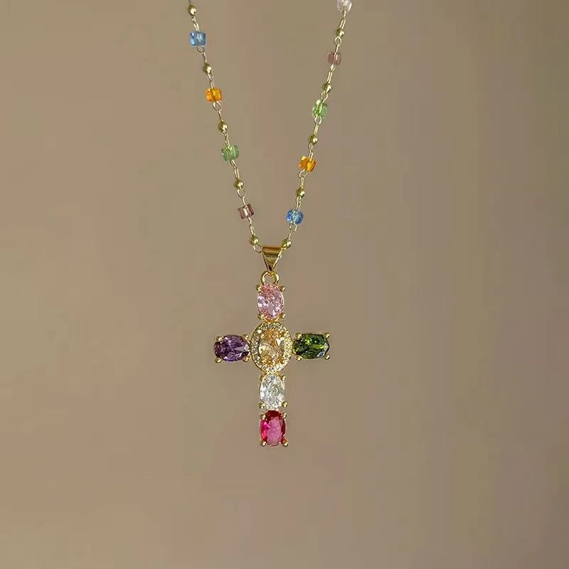 Luxury Zircon Cross Necklace