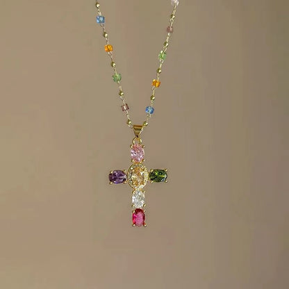 Luxury Zircon Cross Necklace
