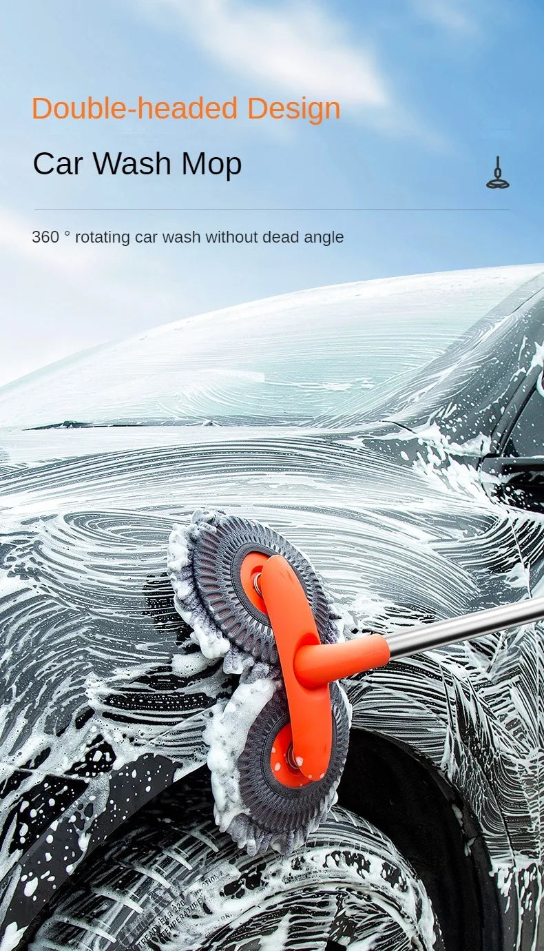 Extendable Car Wash Mop – Dual Brush Design